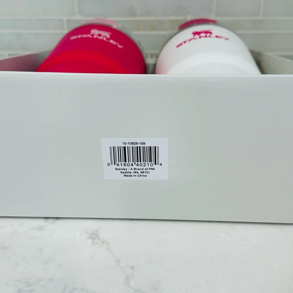 RARE NEW STANLEY 2 Pack 20 oz H2.0 Tumbler Quencher PINK AND WHITE NEW IN BOX - Picture 8 of 8